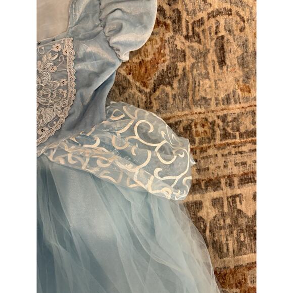 Winnie Baby Princess CINDERELLA Blue Layered Dress Gown Sz 8~10 - Picture 4 of 6